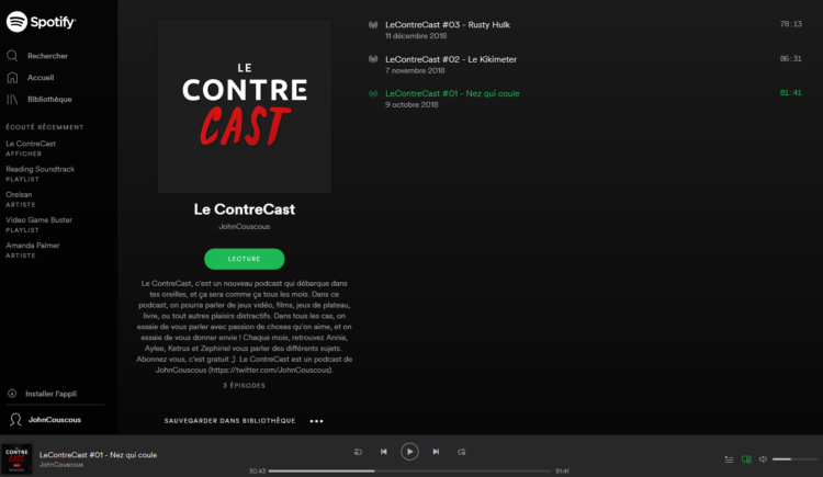 Le ContreCast sur Spotify