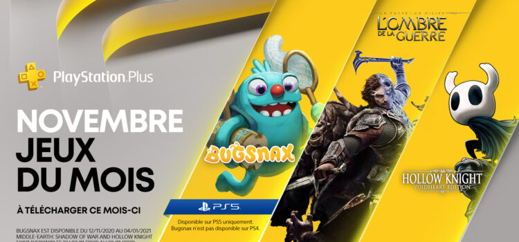 Les jeux gratuits du PS+ pour Novembre 2020