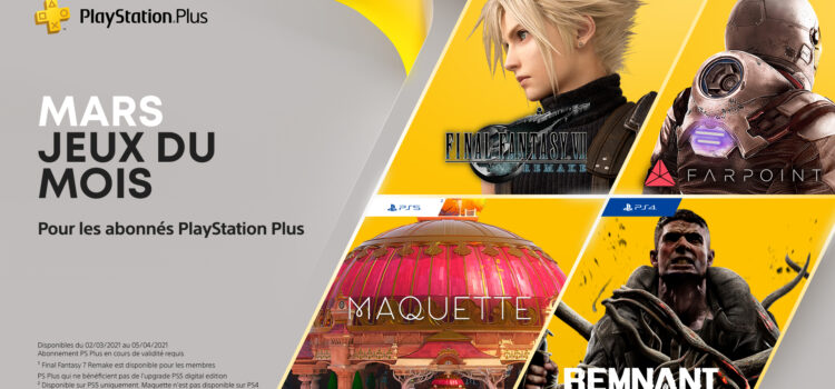 Les jeux PS4 et PS5 offerts pour Mars 2021 (PS Plus)